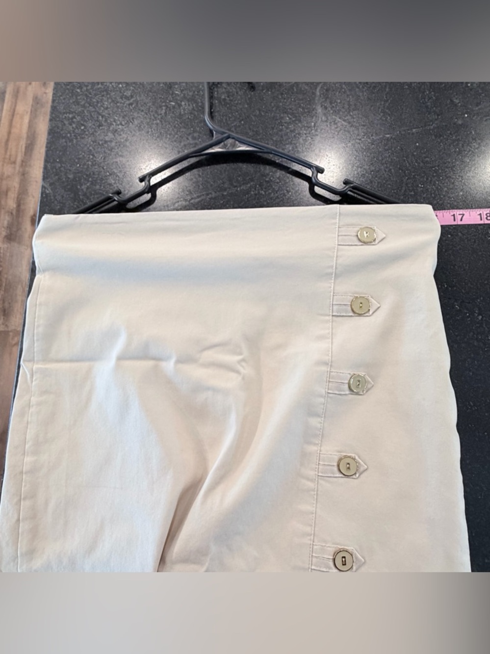 J.McLaughlin tan stretchy pencil skirt with button detail 2 - Picture 11 of 11